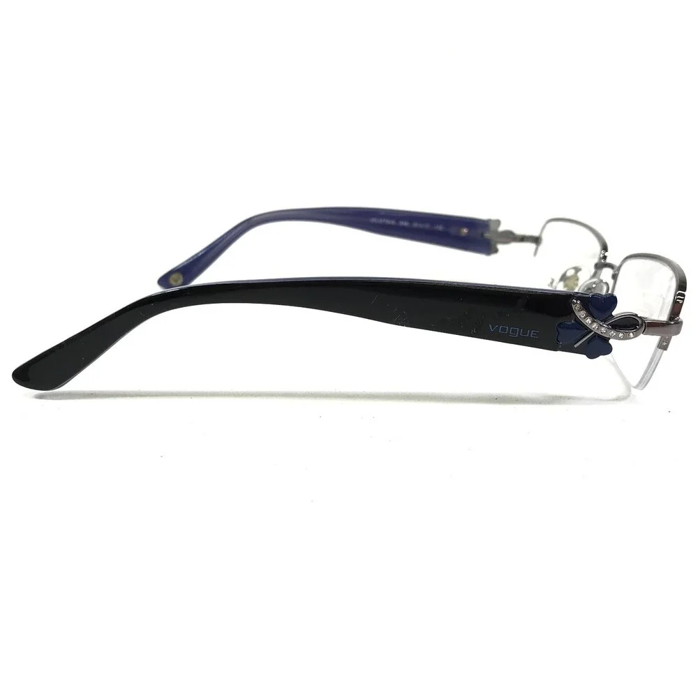 Vogue Eyeglasses Frames VO3779-B 548 Blue Silver Bows Crystals 51-17-135